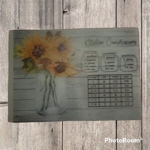 Glass Tempered Cutting Board with Kitchen Conversions